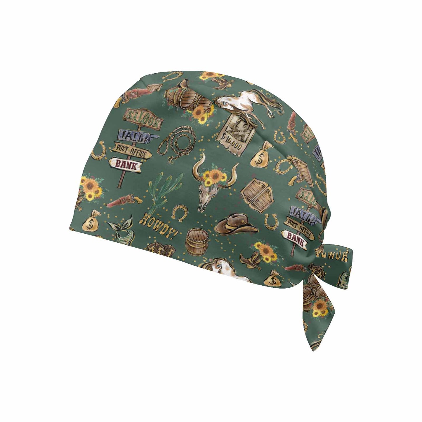 Nurse Scrub Cap Green Western  Scrub Cap