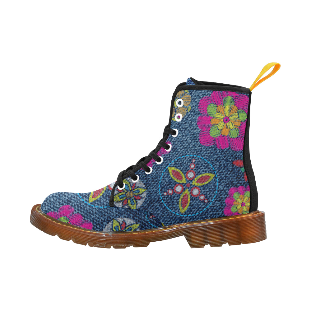 flower jeans Martin Boots For Women Model 1203H