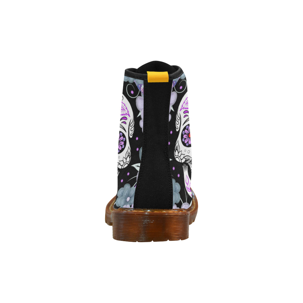 flower skull Martin Boots For Men Model 1203H