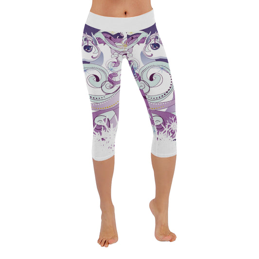 unicorn Women's Low Rise Capri Leggings (Invisible Stitch)