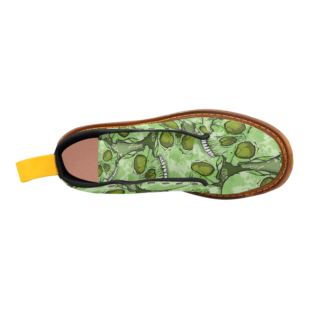 Green Skull Martin Boots For Women Model 1203H