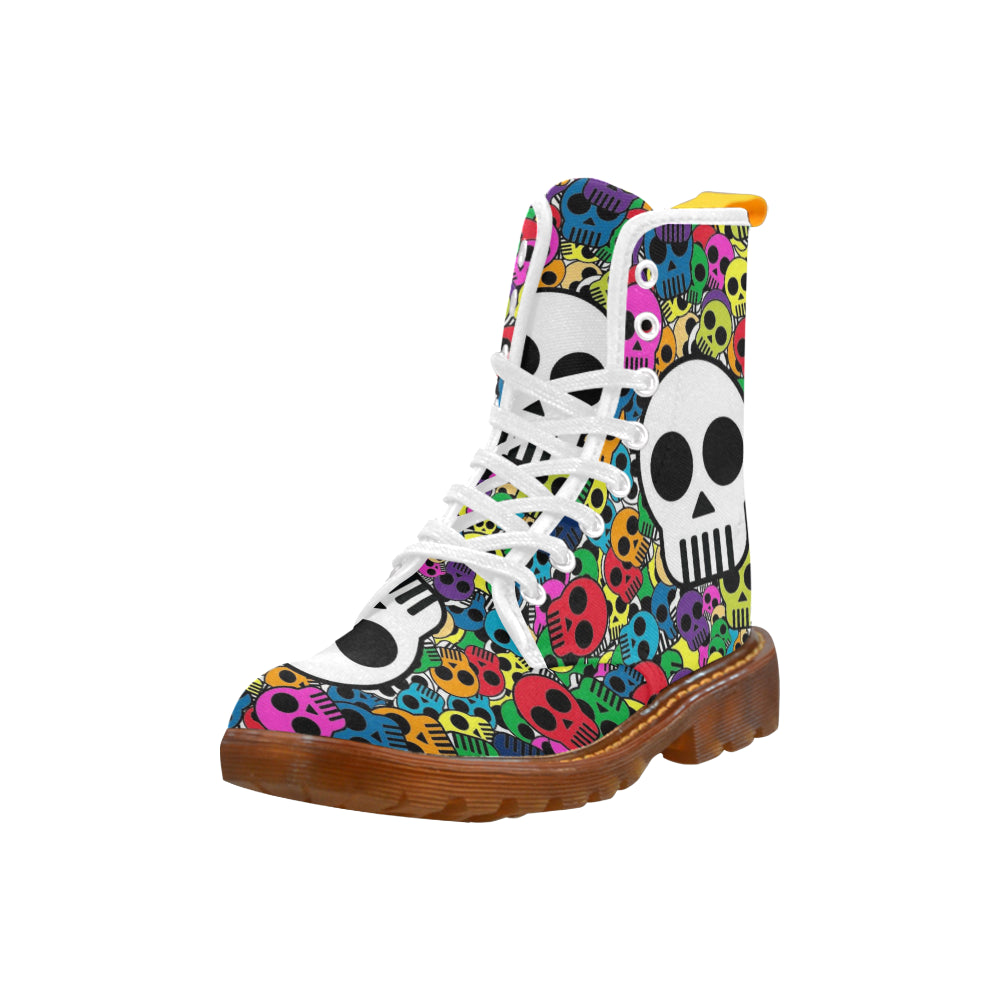 White skull Martin Boots For Women Model 1203H