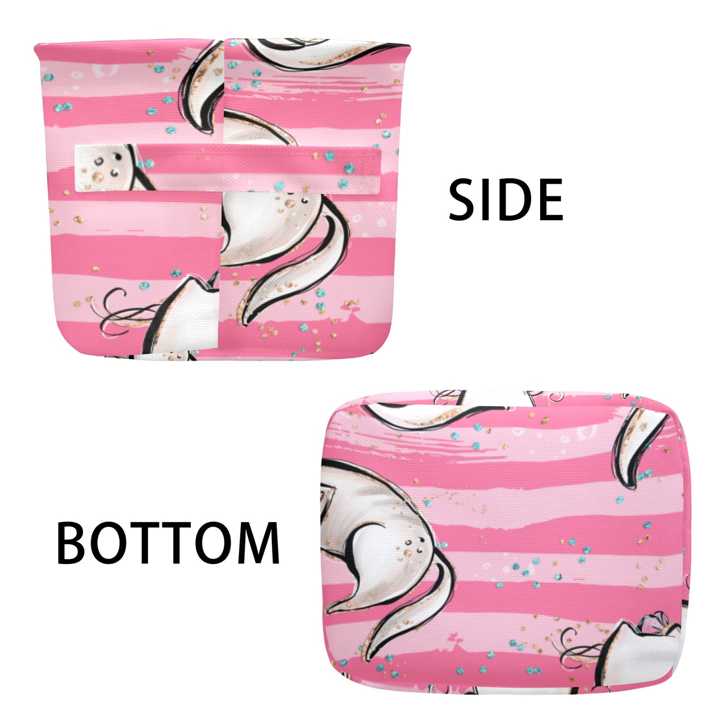 Pink Cats Fabric Storage Basket