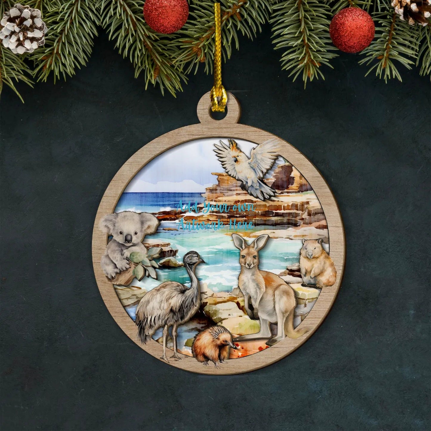 Australian Animals Layered Wooden Personalised Ornament