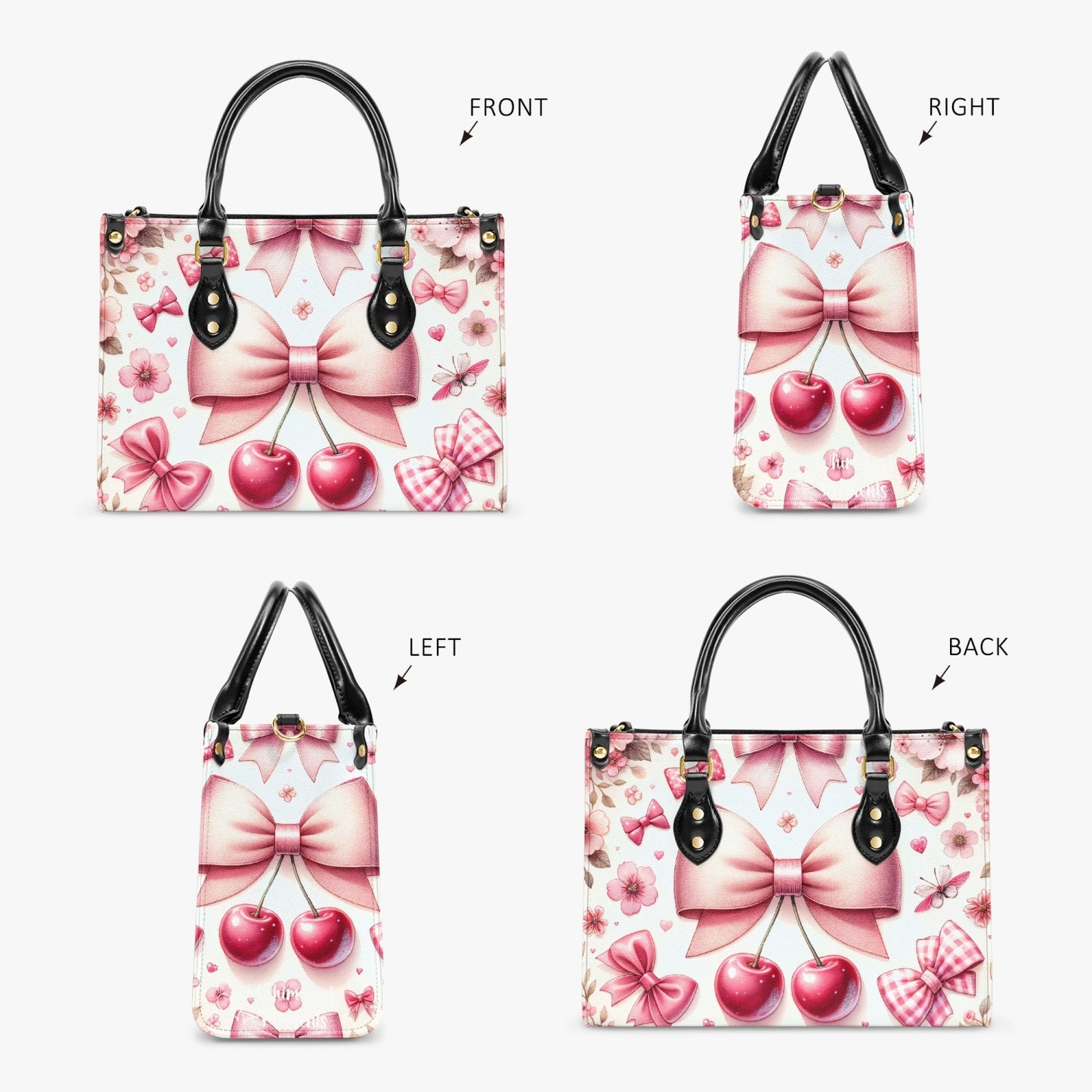 Women's Tote Bag - Ribbons and Cherries - Cherrylicious