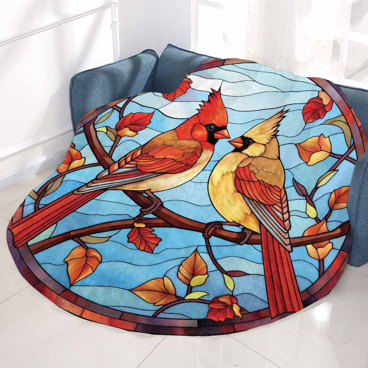 Mandalla_Awd35161  Circular Micro Fleece Blanket 47"