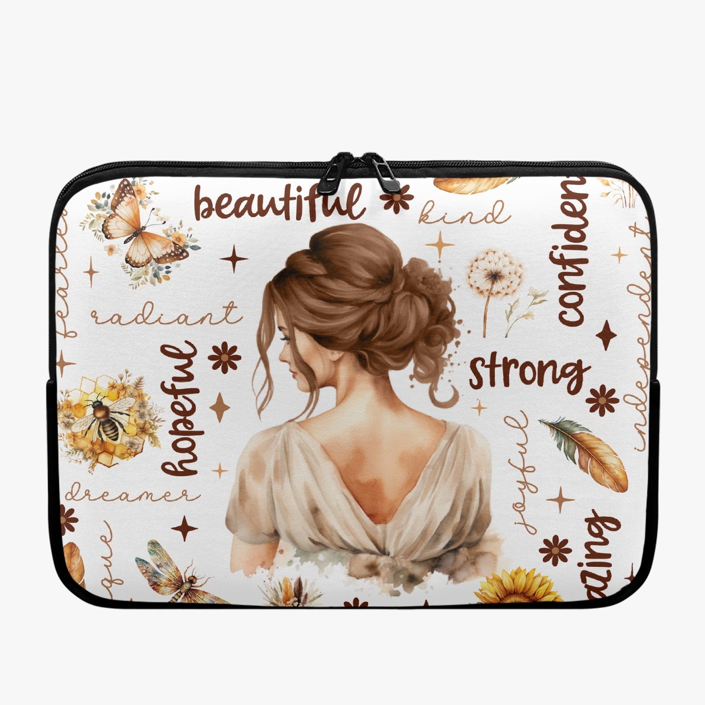 Laptop Sleeve - without handles - Affirmations - Brunette Hair