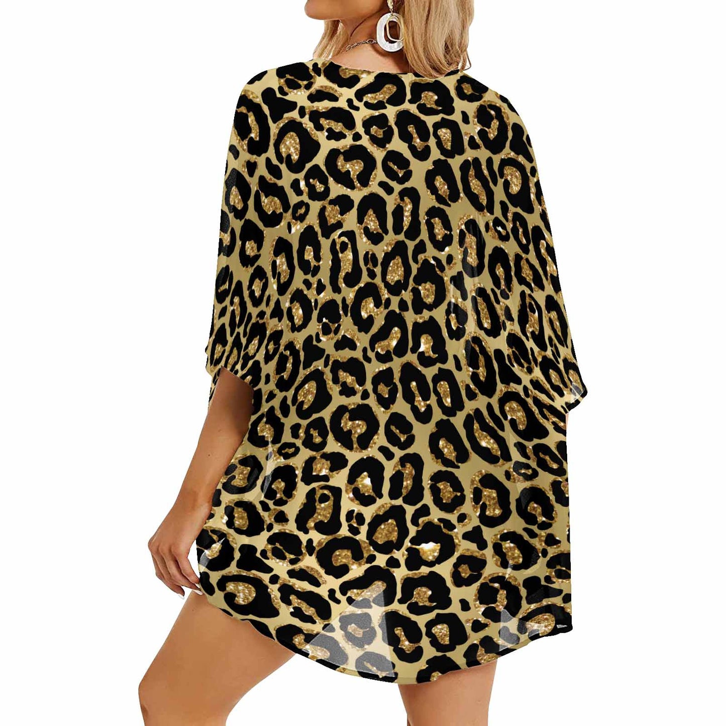 Animal print 4 Women's Kimono Chiffon Cover Up