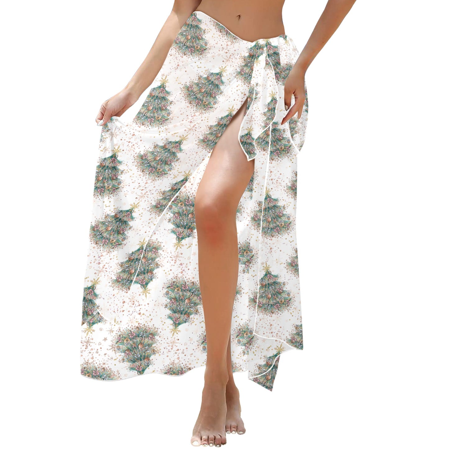 White Christmas 50 Long Beach Sarong Wrap