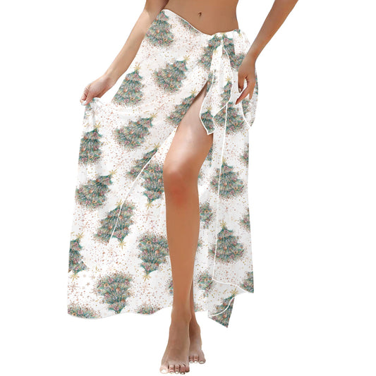 White Christmas 50 Long Beach Sarong Wrap