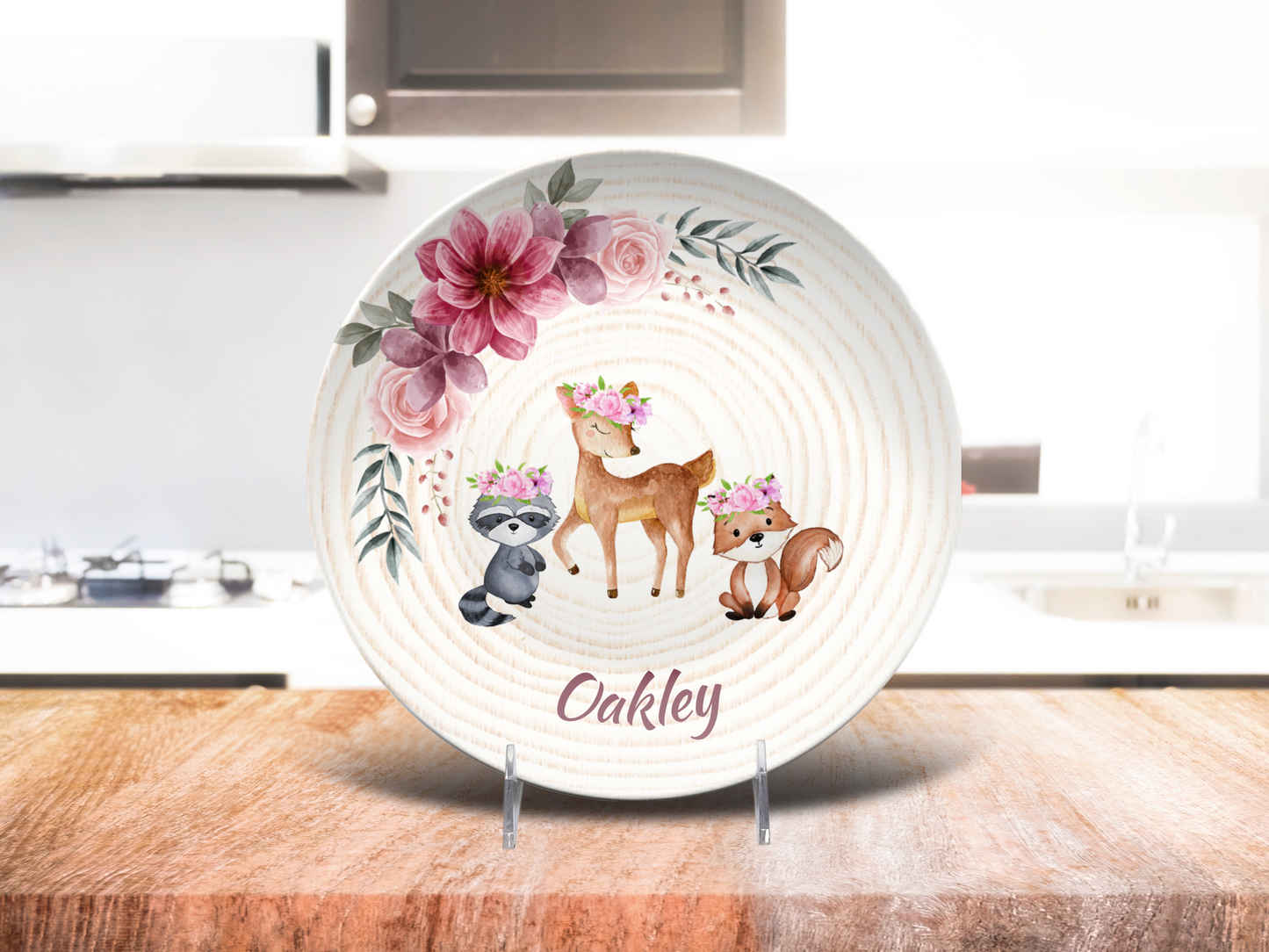 Woodland Animals Personalised Plate