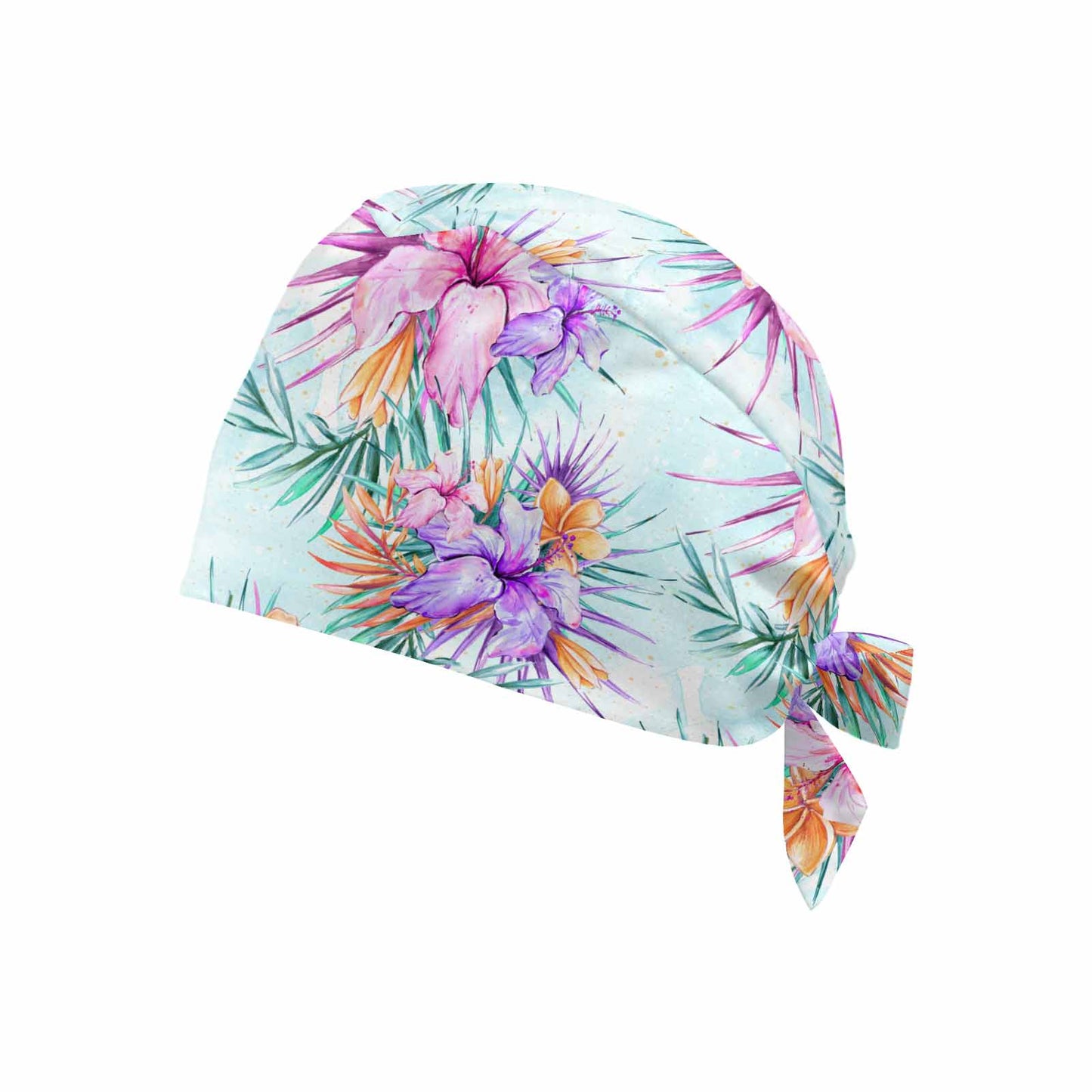 Nurse Scrub Cap Mint Hibiscus  Scrub Cap