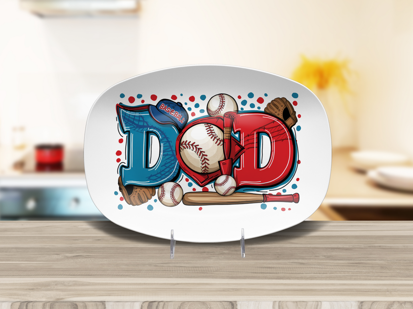 Baseball Dad BBQ Platter  10"x14" Platter