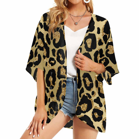 Animal Print 2  Women's Kimono Chiffon Cover Up