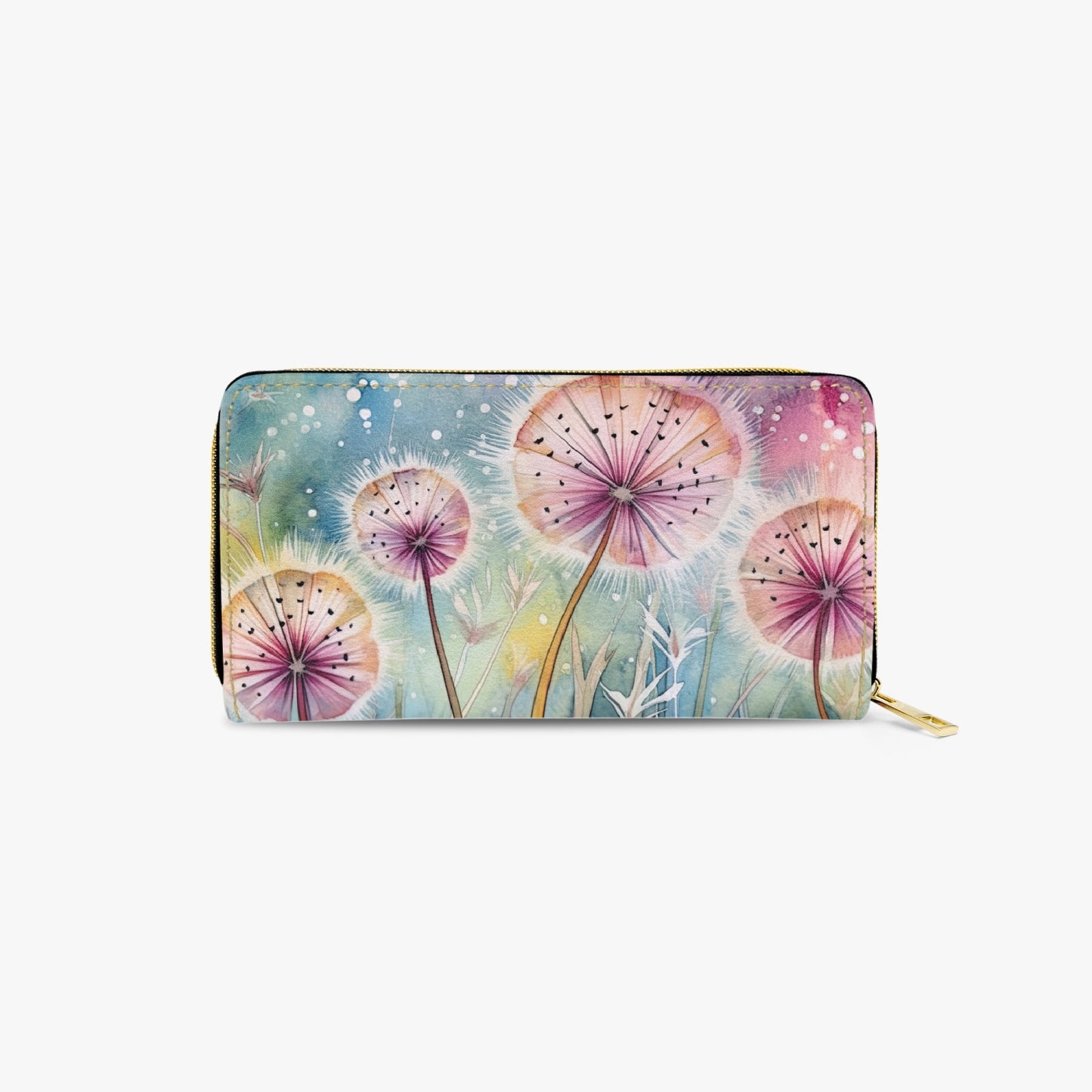 Long Type Zipper Purse - Dandelions