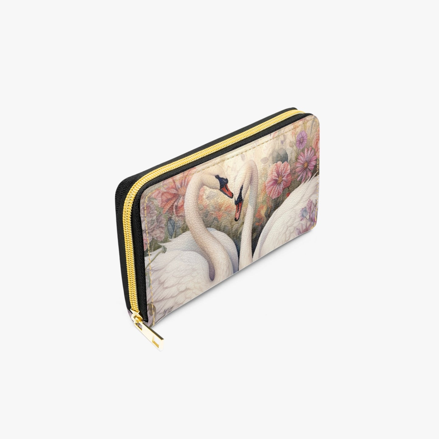 Long Type Zipper Purse - Swan