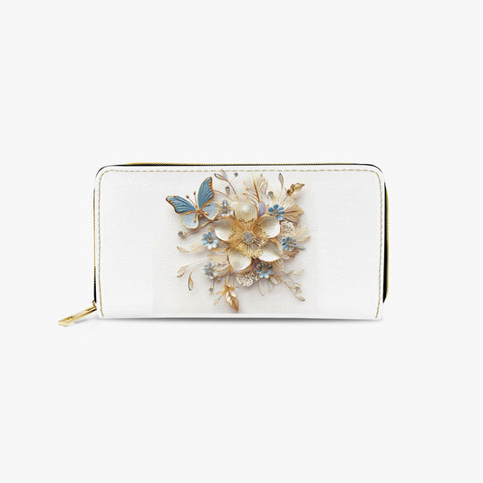 Long Type Zipper Purse - Floral