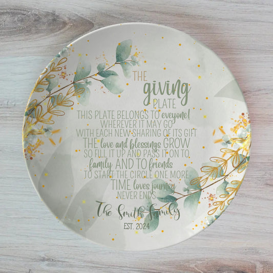 Eucalyptus Personalised The Giving Plate