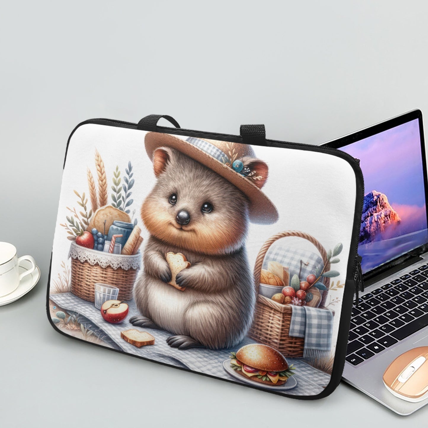 Laptop Sleeve with Handles - Australian Animals - Quokka