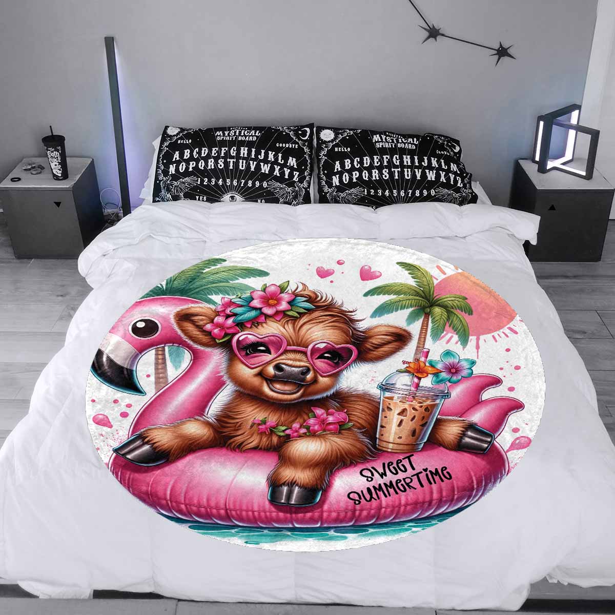 Highland Cow Awd35108  Circular Micro Fleece Blanket 60"