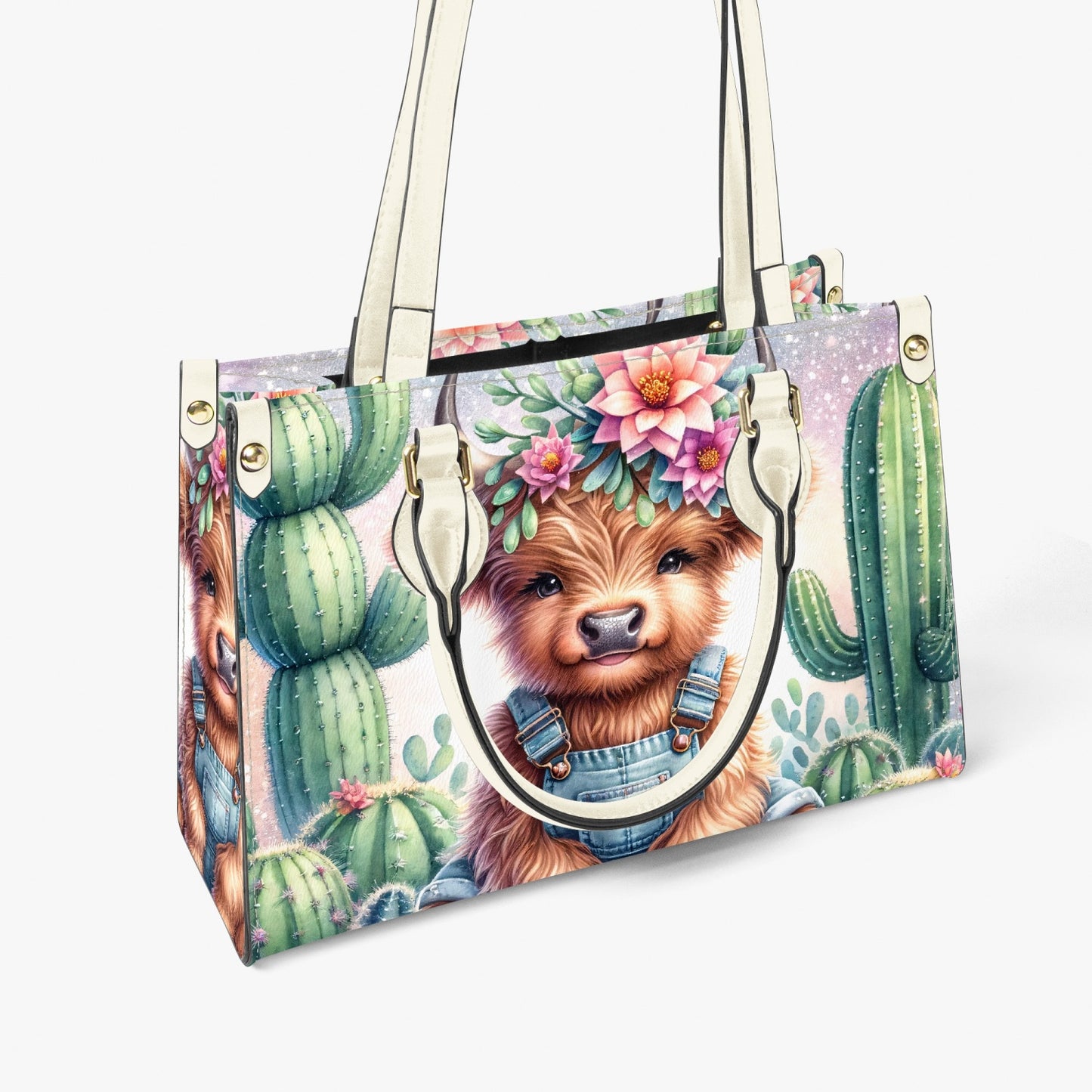 Women's Tote Bag - Long Strap - Highland Cow