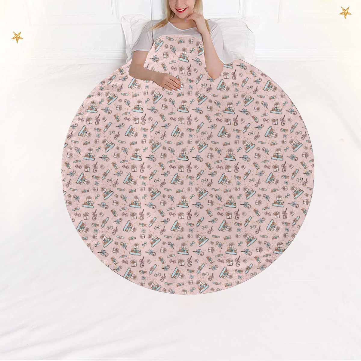 Christmas Presents  Circular Micro Fleece Blanket 60"