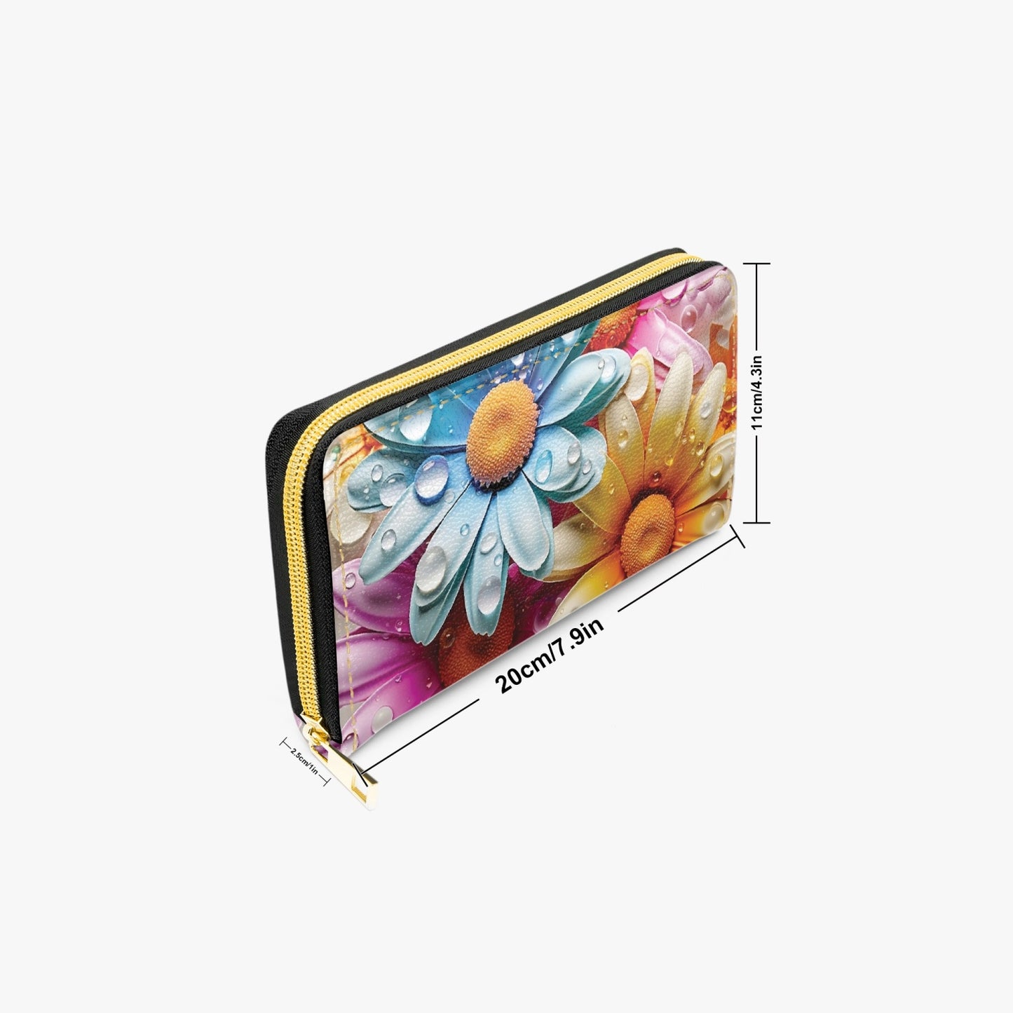 Long Type Zipper Purse - Floral