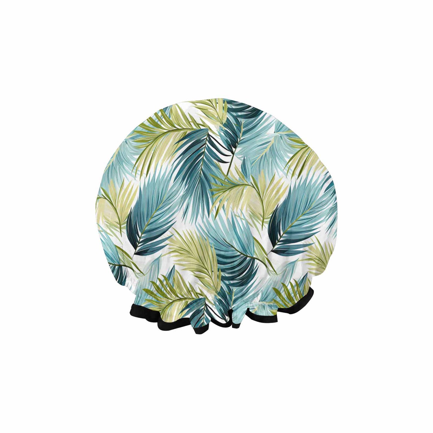 Palm Leaves Blue Green  Shower Cap