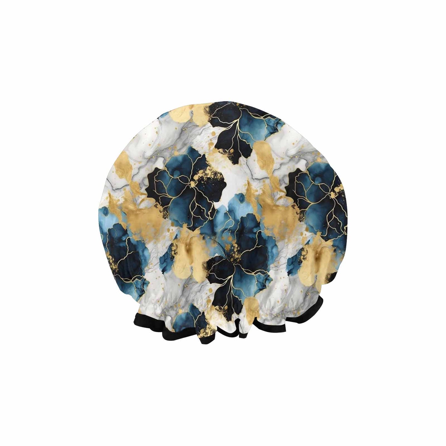 Blue Ink Floral  Shower Cap