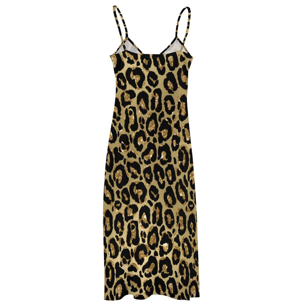 Animal Print Spaghetti Strap Ankle-Length Dress Long dress