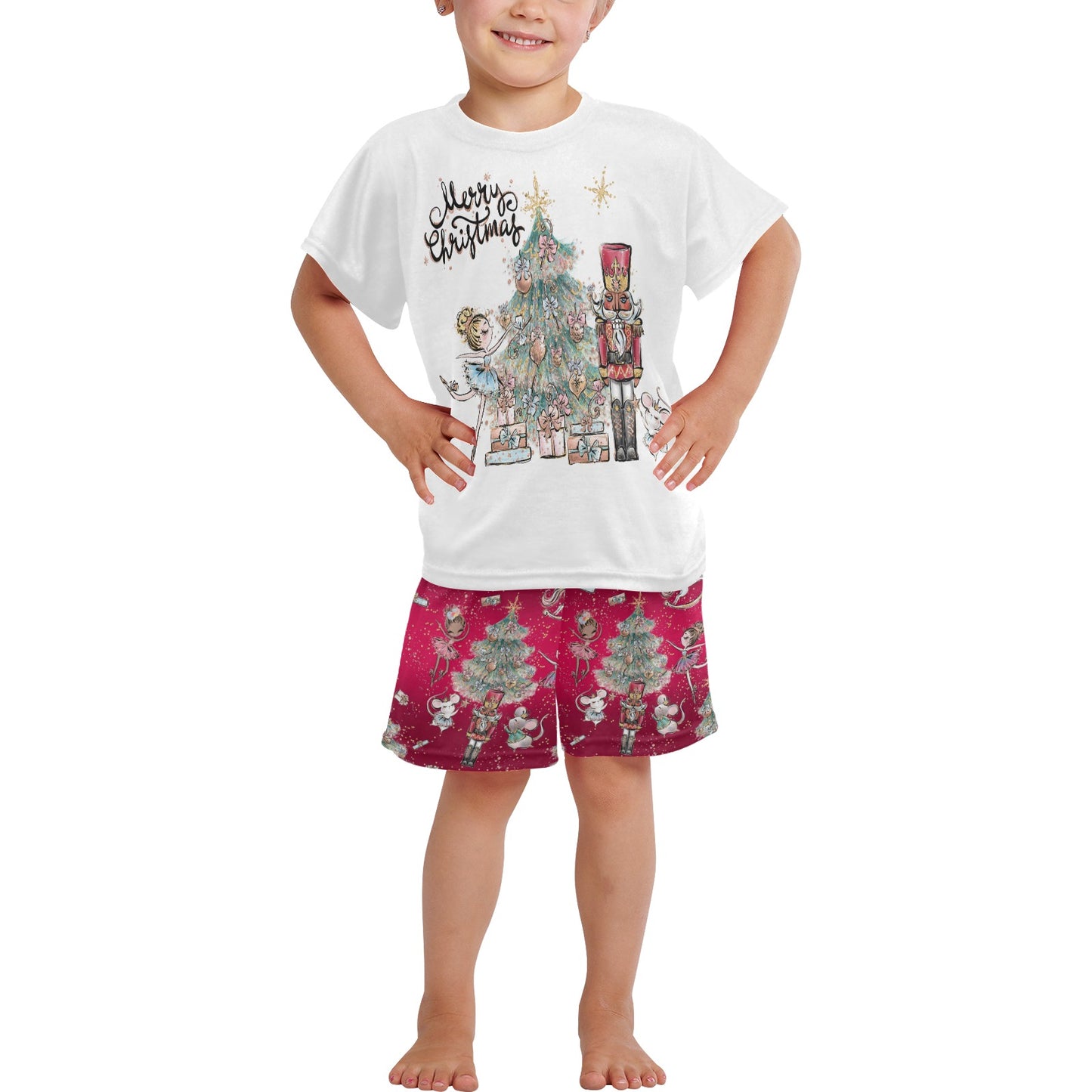 Red Christmas Nutcracker Matching Shirt and Short Sets