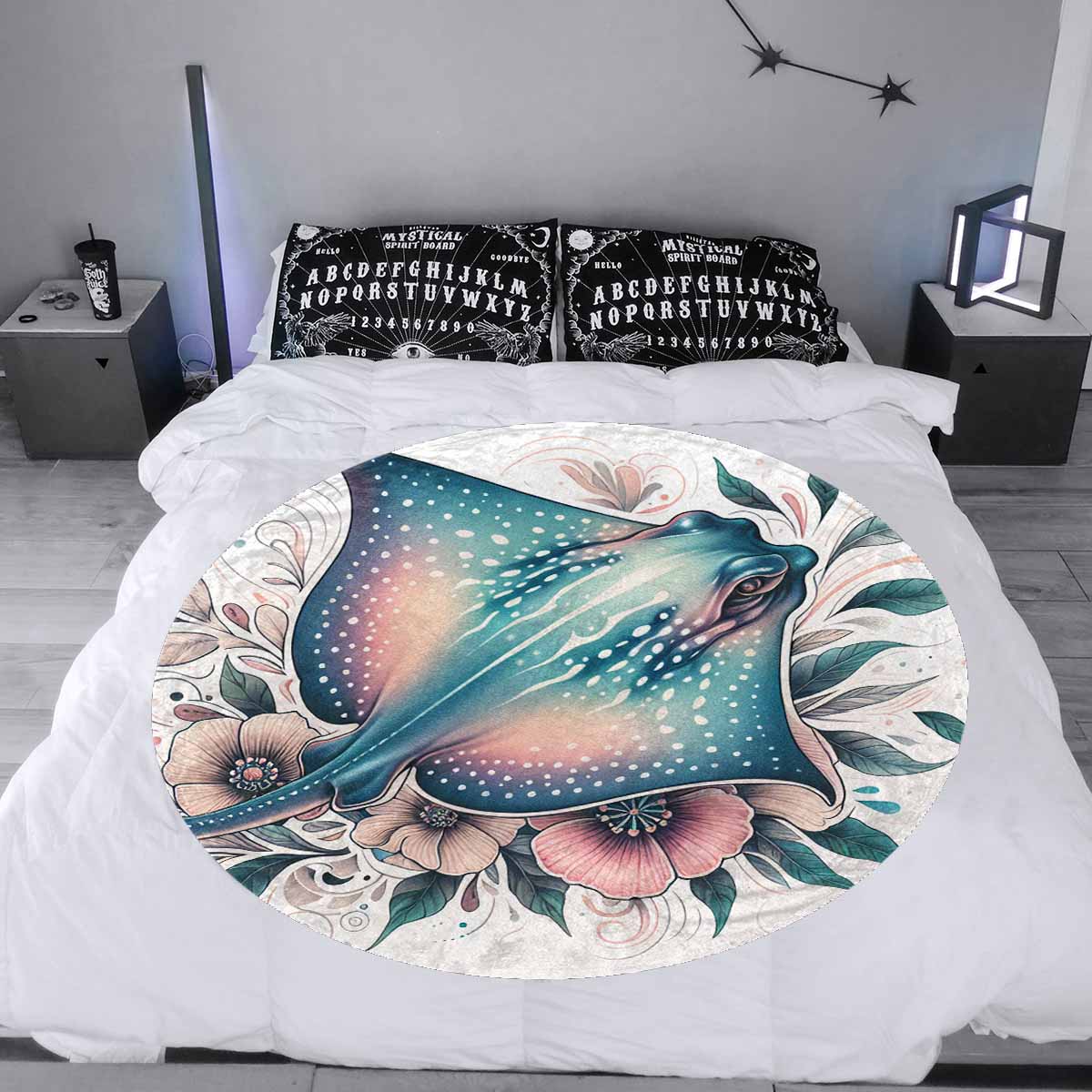 Sea_Animals_Stingray_Awd351106  Circular Micro Fleece Blanket 47"