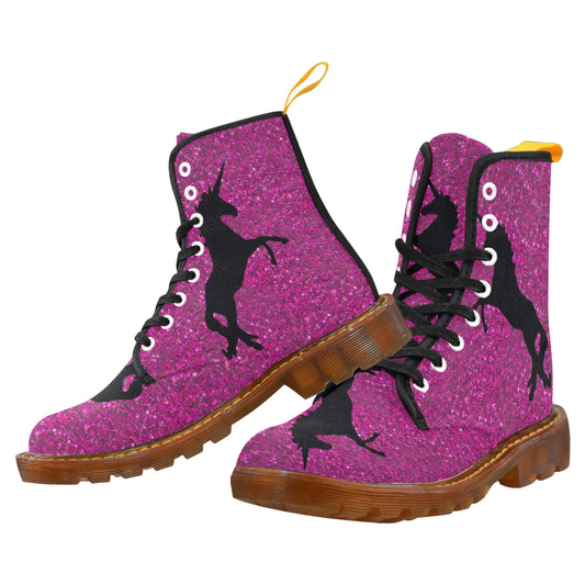 unicorn on pink glitter honey Martin Boots For Men Model 1203H