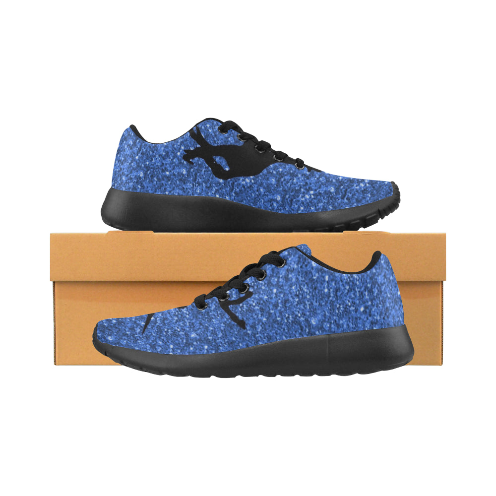 unicorn on blue glitter honey Women’s Running Shoes (Model 020)