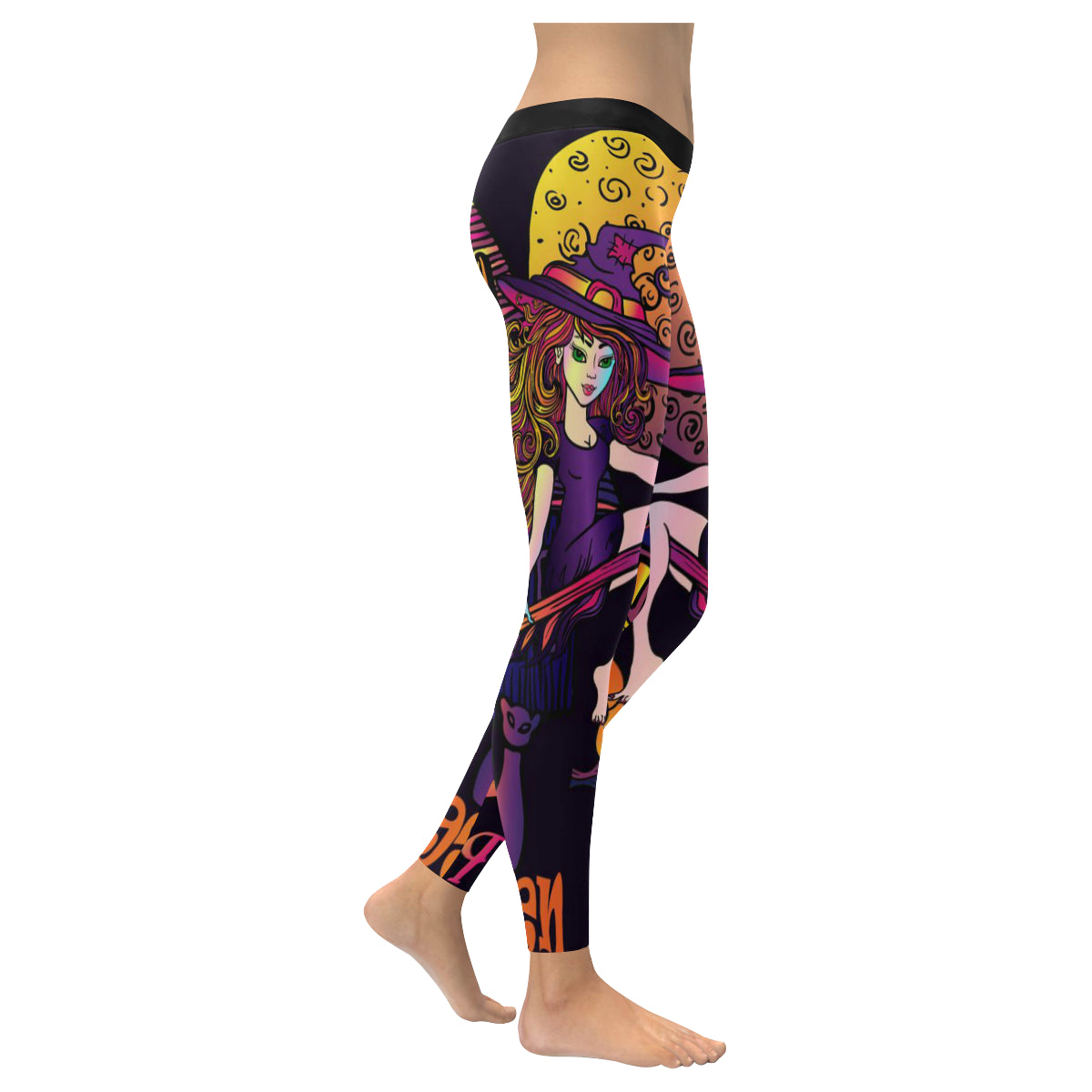 halloween witch Women's Low Rise Leggings (Invisible Stitch)