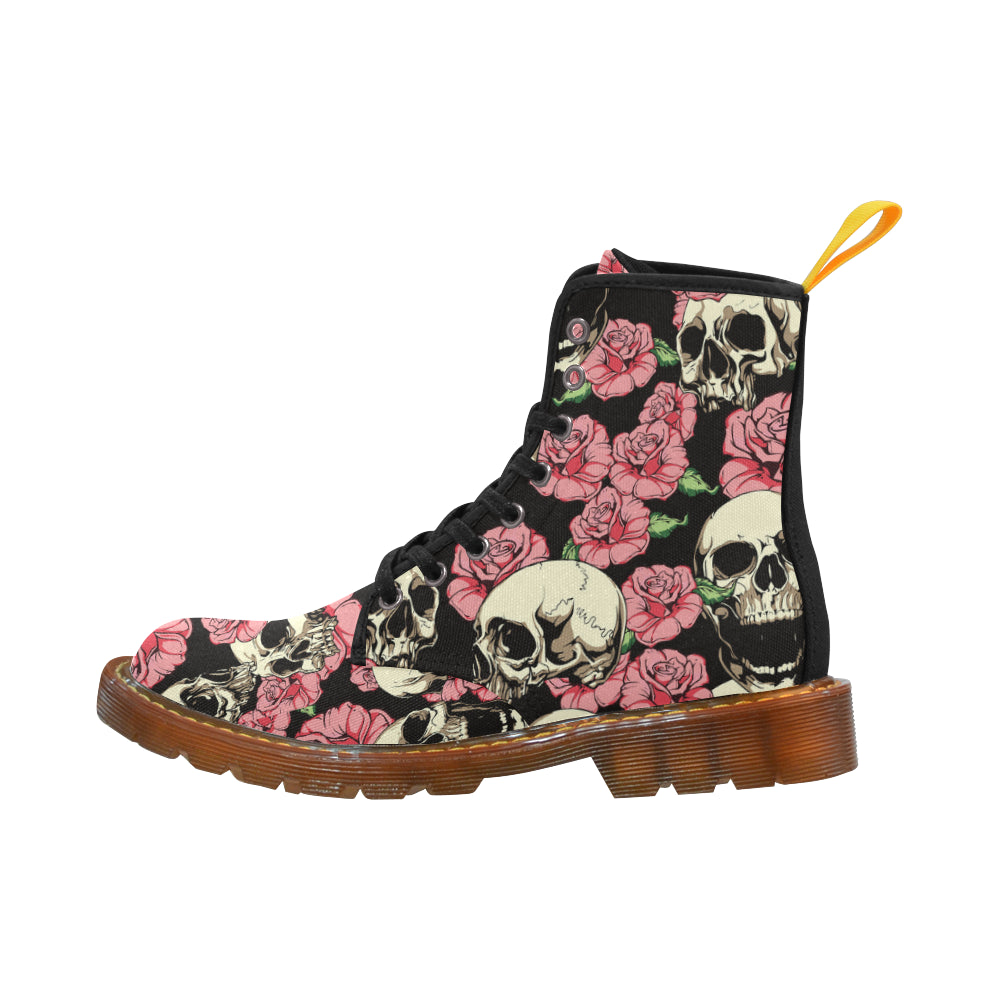 Little skull and rose Martin Boots For Women Model 1203H