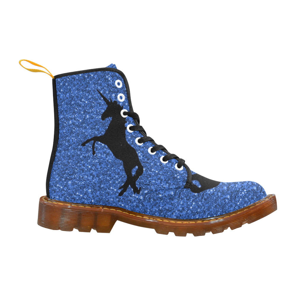 unicorn on blue glitter honey Martin Boots For Men Model 1203H