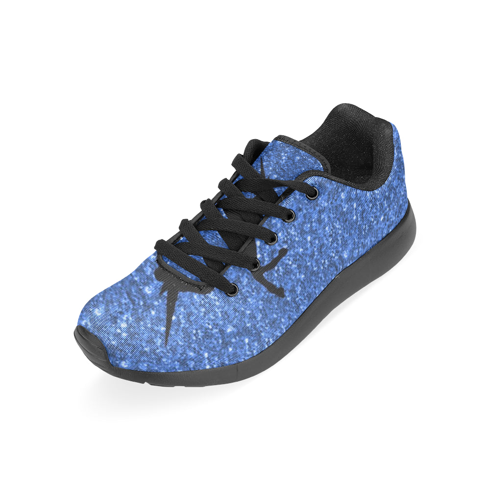 unicorn on blue glitter honey Women’s Running Shoes (Model 020)