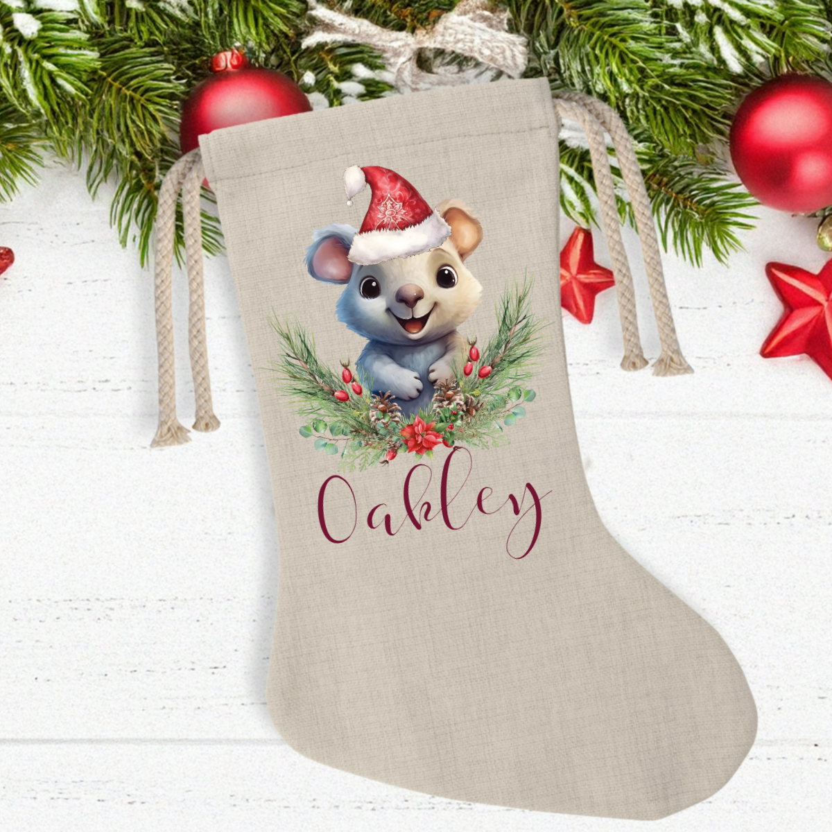 Christmas Stockings Personalise Australian Animals - Australian Stock