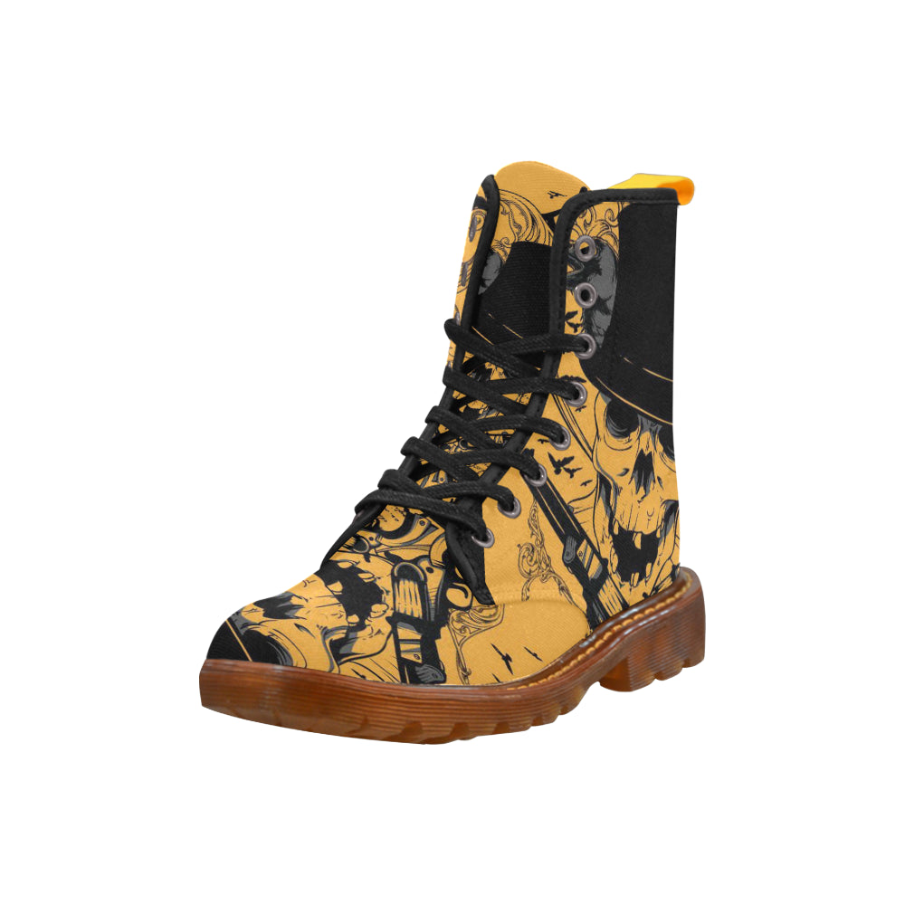 gun and skull Martin Boots For Women Model 1203H