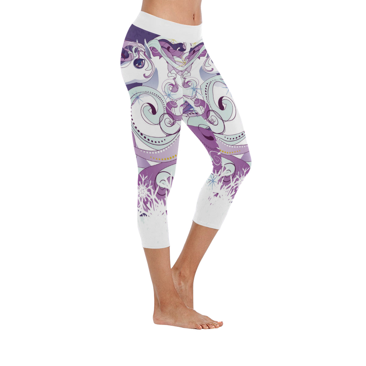 unicorn Women's Low Rise Capri Leggings (Invisible Stitch)