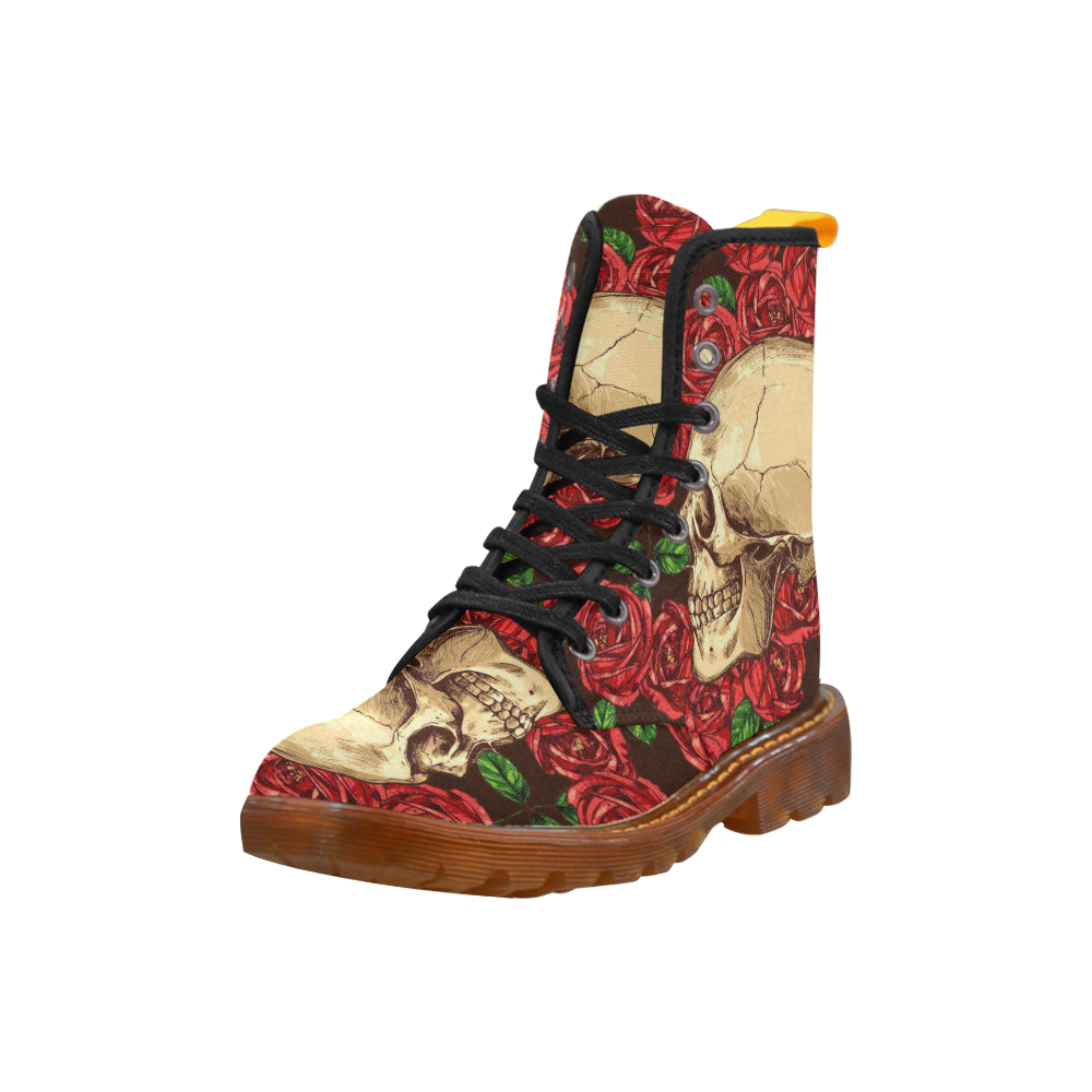 skull with rose Martin Boots For Women Model 1203H