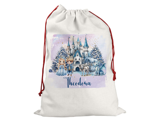 Fairy-Tale Personalised Santa Sack, Linen Bag