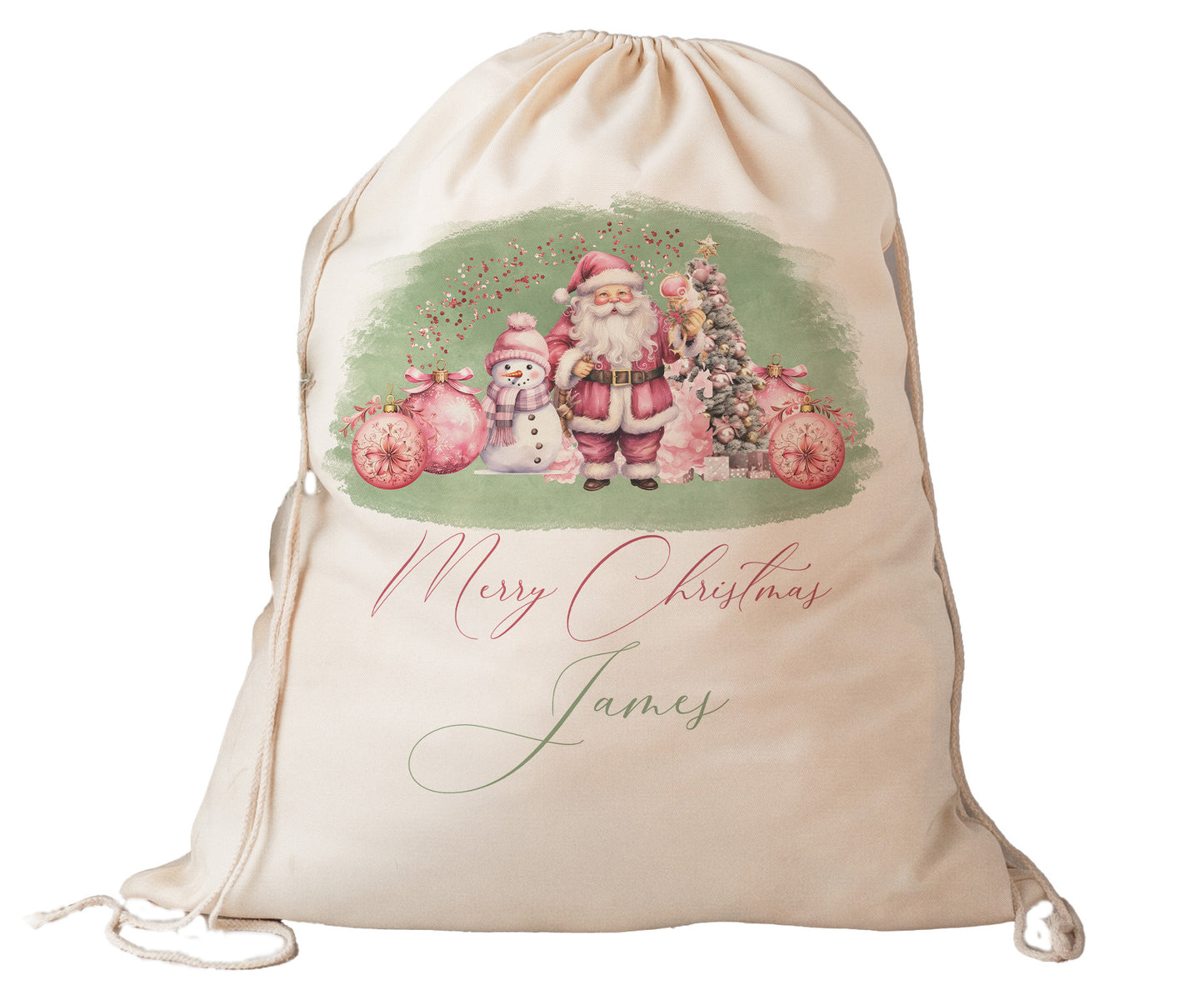 Personalised Santa Sack, Pink Christmas, Sage Christmas, Purple Christmas, Our Largest Size, 60cm x 70cm