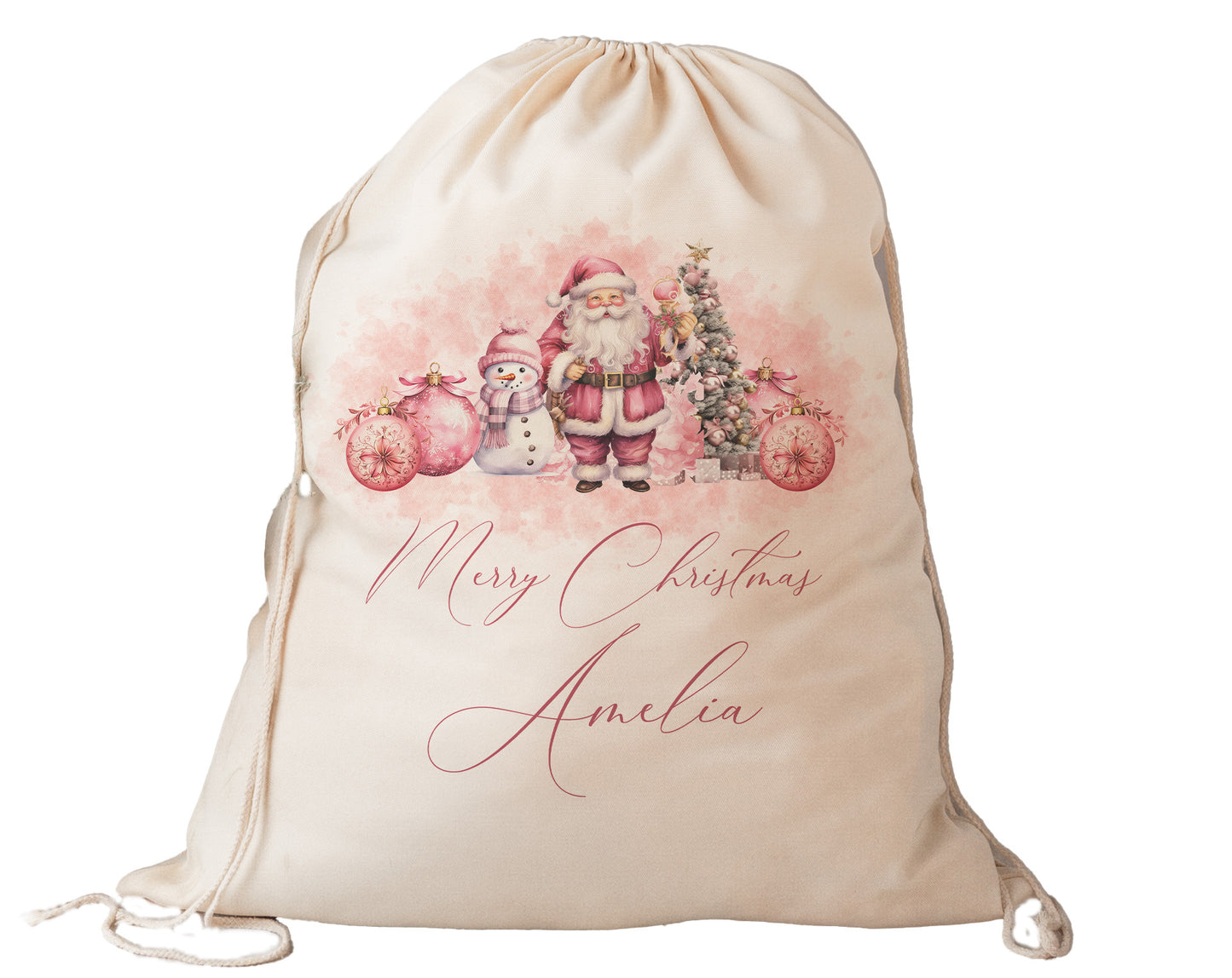 Personalised Santa Sack, Pink Christmas, Sage Christmas, Purple Christmas, Our Largest Size, 60cm x 70cm