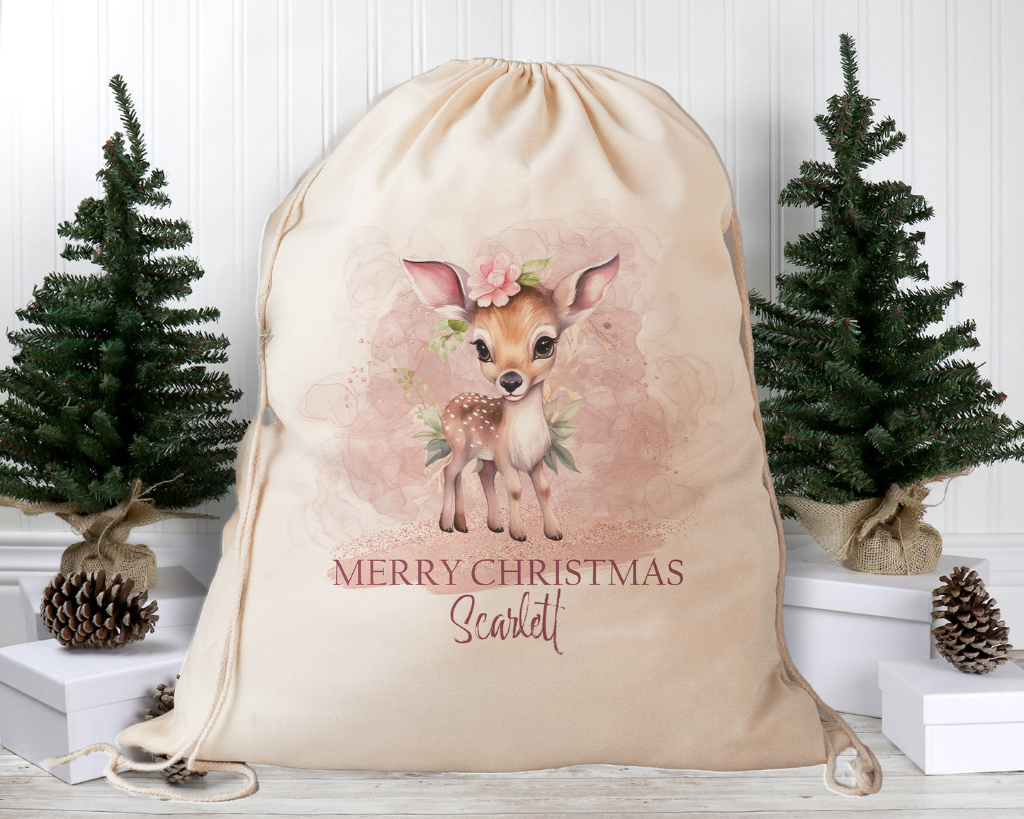 Personalised Santa Sack, Pink Christmas, Sage Christmas, Purple Christmas, Our Largest Size, 60cm x 70cm