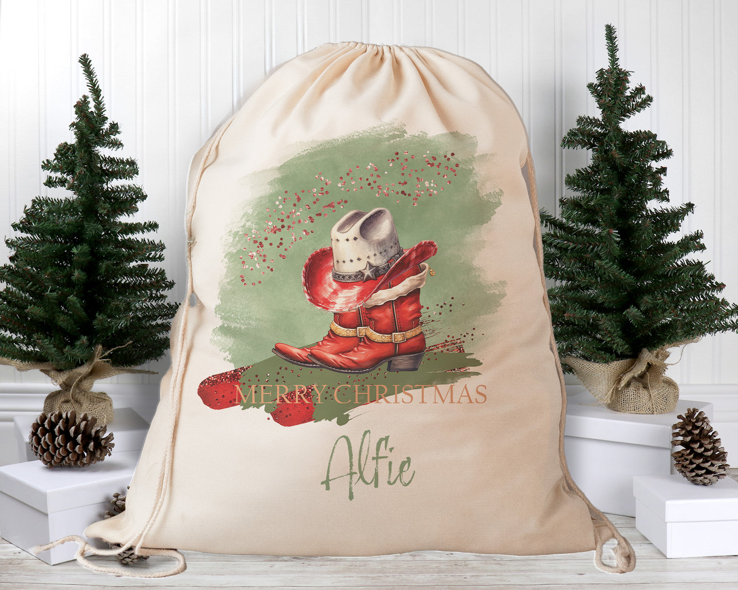 Personalised Santa Sack, Pink Christmas, Sage Christmas, Purple Christmas, Our Largest Size, 60cm x 70cm