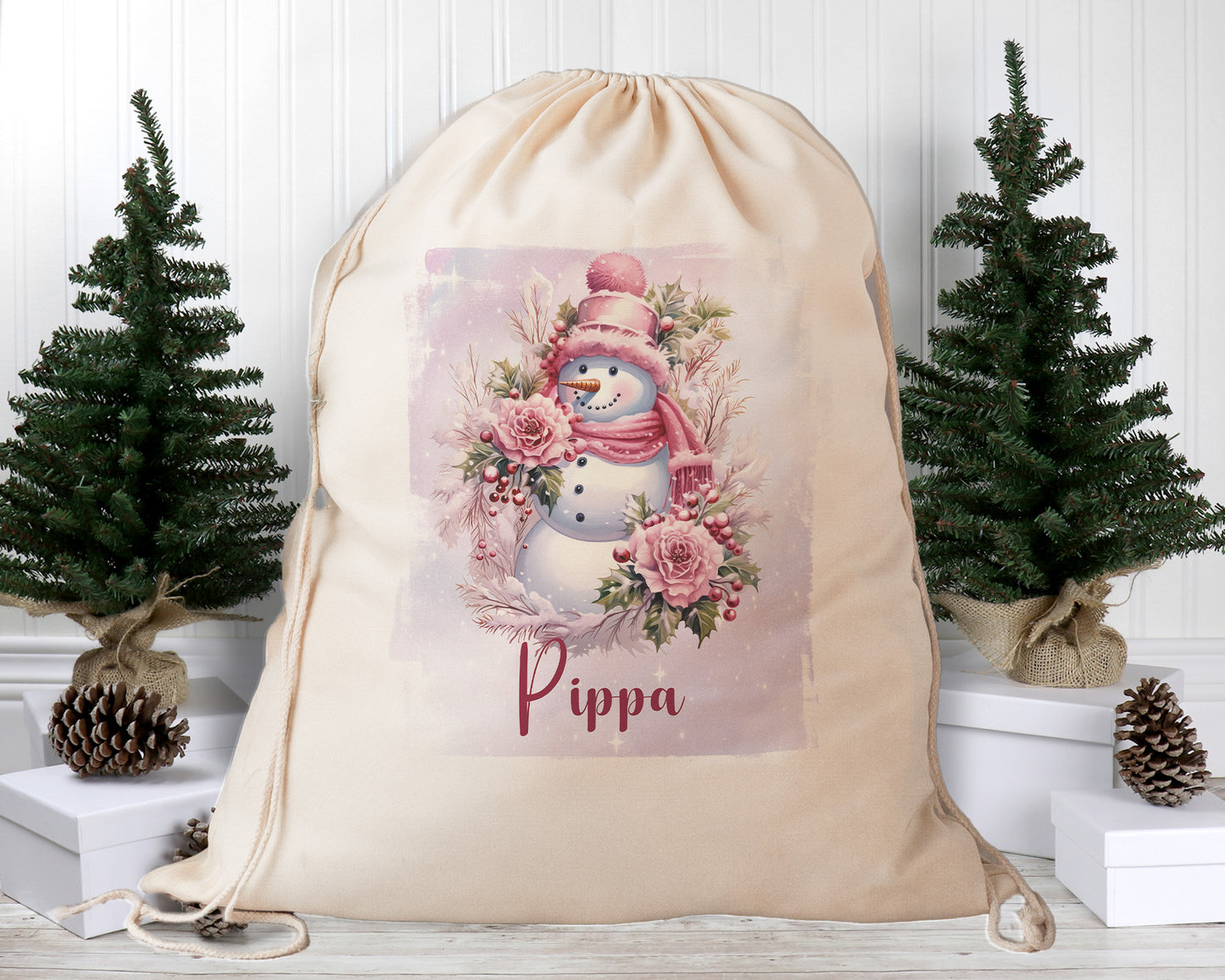 Personalised Santa Sack, Pink Christmas, Sage Christmas, Purple Christmas, Our Largest Size, 60cm x 70cm