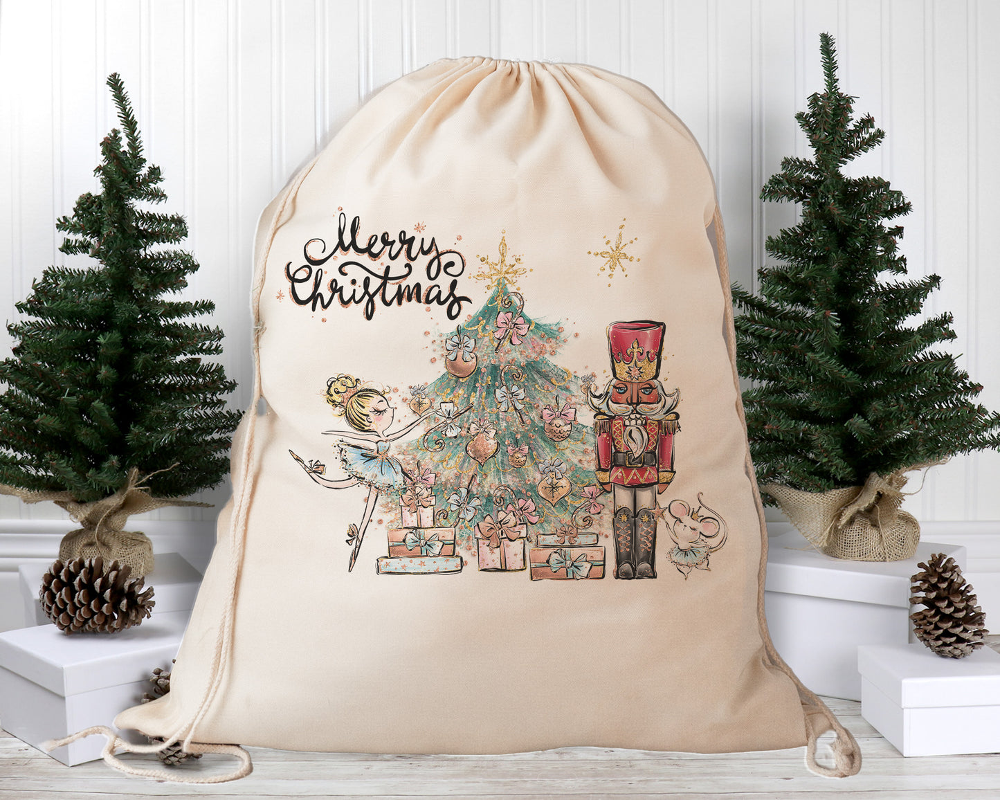 Personalised Santa Sack, Pink Christmas, Sage Christmas, Purple Christmas, Our Largest Size, 60cm x 70cm