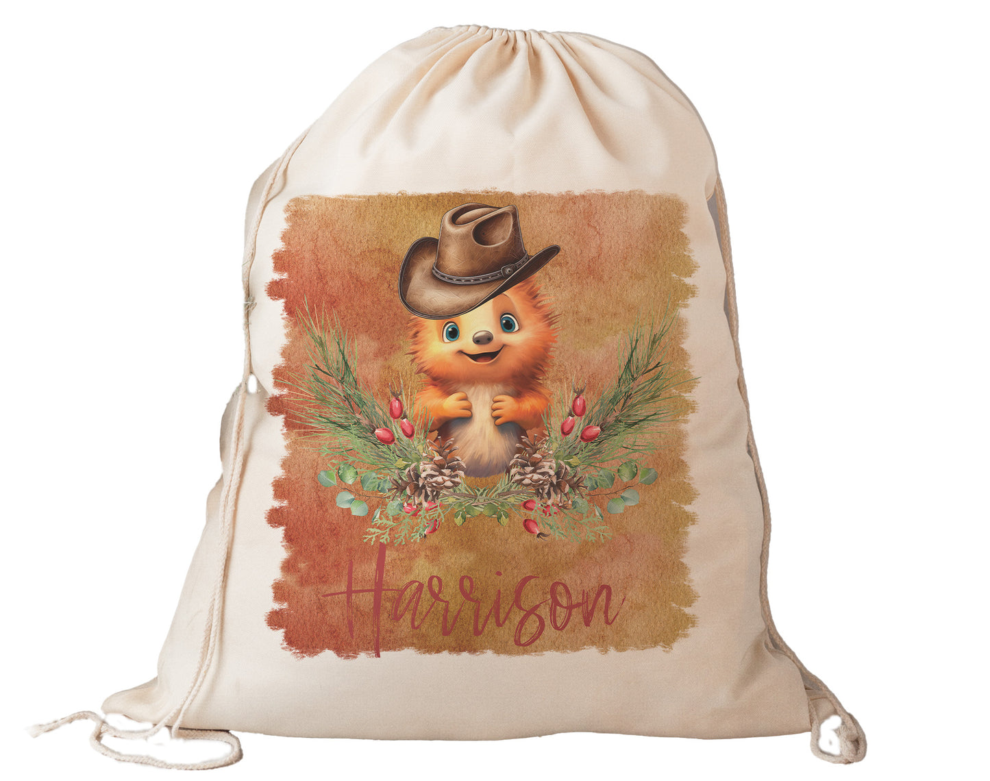 Personalised Santa Sack, Australian Animals Country Christmas, Our Largest Size, 60cm x 70cm